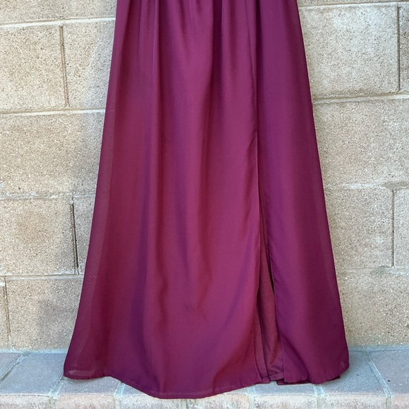 NWOT Birdy Grey August Convertible Maxi Dress Cabernet Strapless Wedding Large - Picture 8 of 11